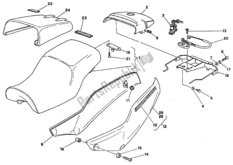 Toutes les pièces pour le Siège 007199> du Ducati Supersport 750 SS 1997